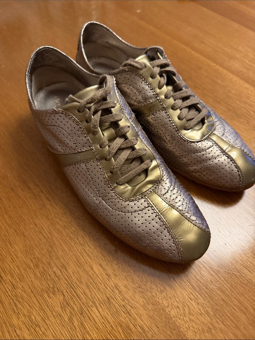Women's Cole Haan Nike Air Metallic Bronze Lace-Up Sneakers